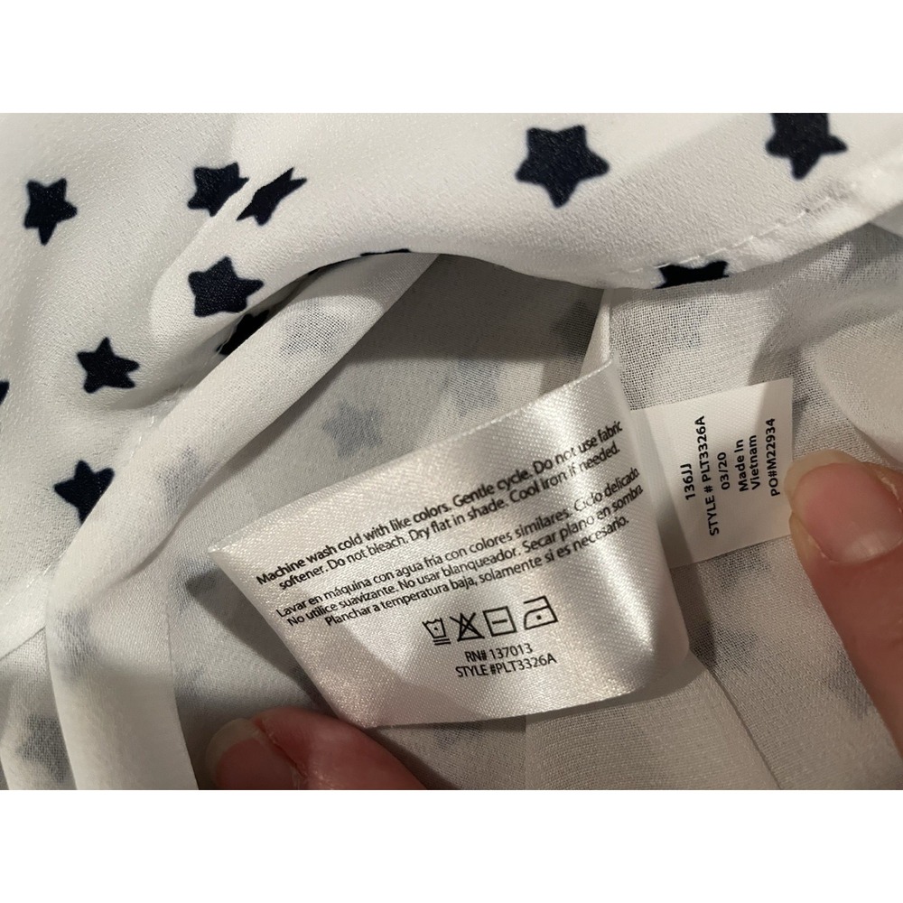 Peace and pearls Women's Size‎ S camisole Blue White Star Print Coastal Beach - Picture 5 of 9